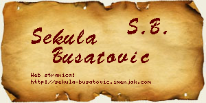 Sekula Bušatović vizit kartica